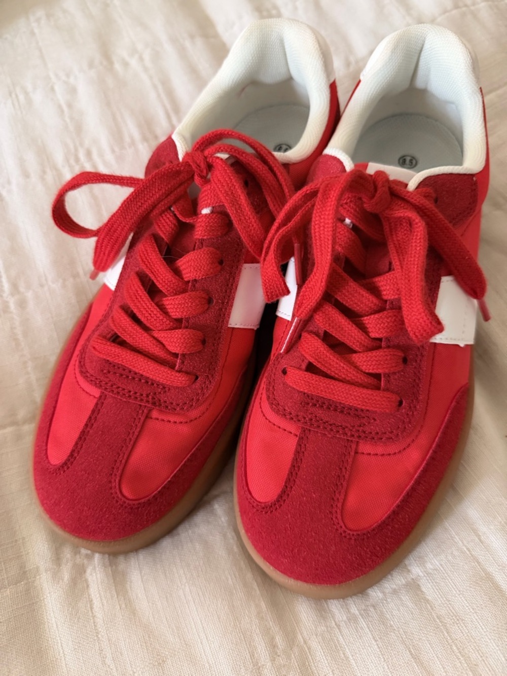 Women’s Red Athletic Sneakers - Casual Comfort